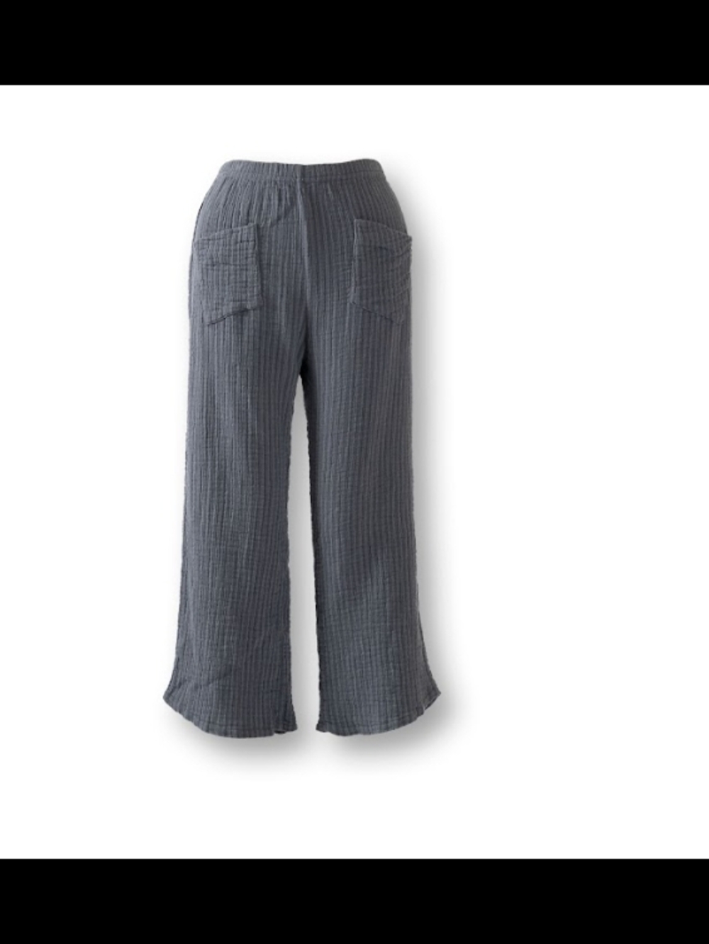 Women's Wide-Leg Textured Pull-On Pants - Gray